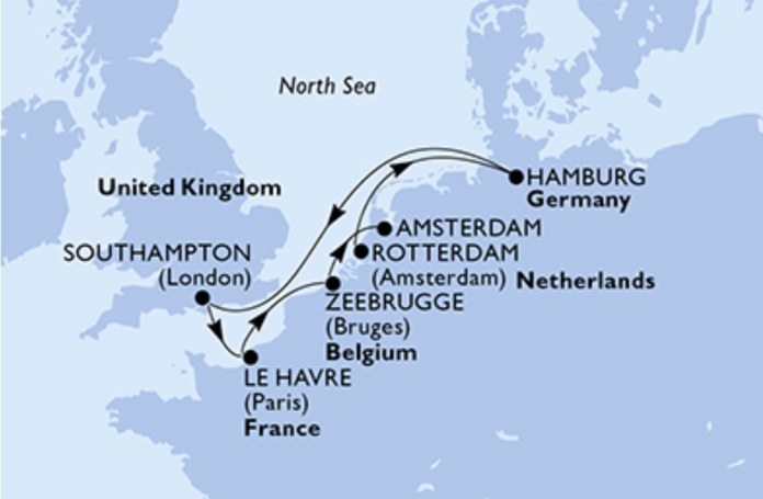 Rotterdam to Amsterdam - MSC Preziosa
